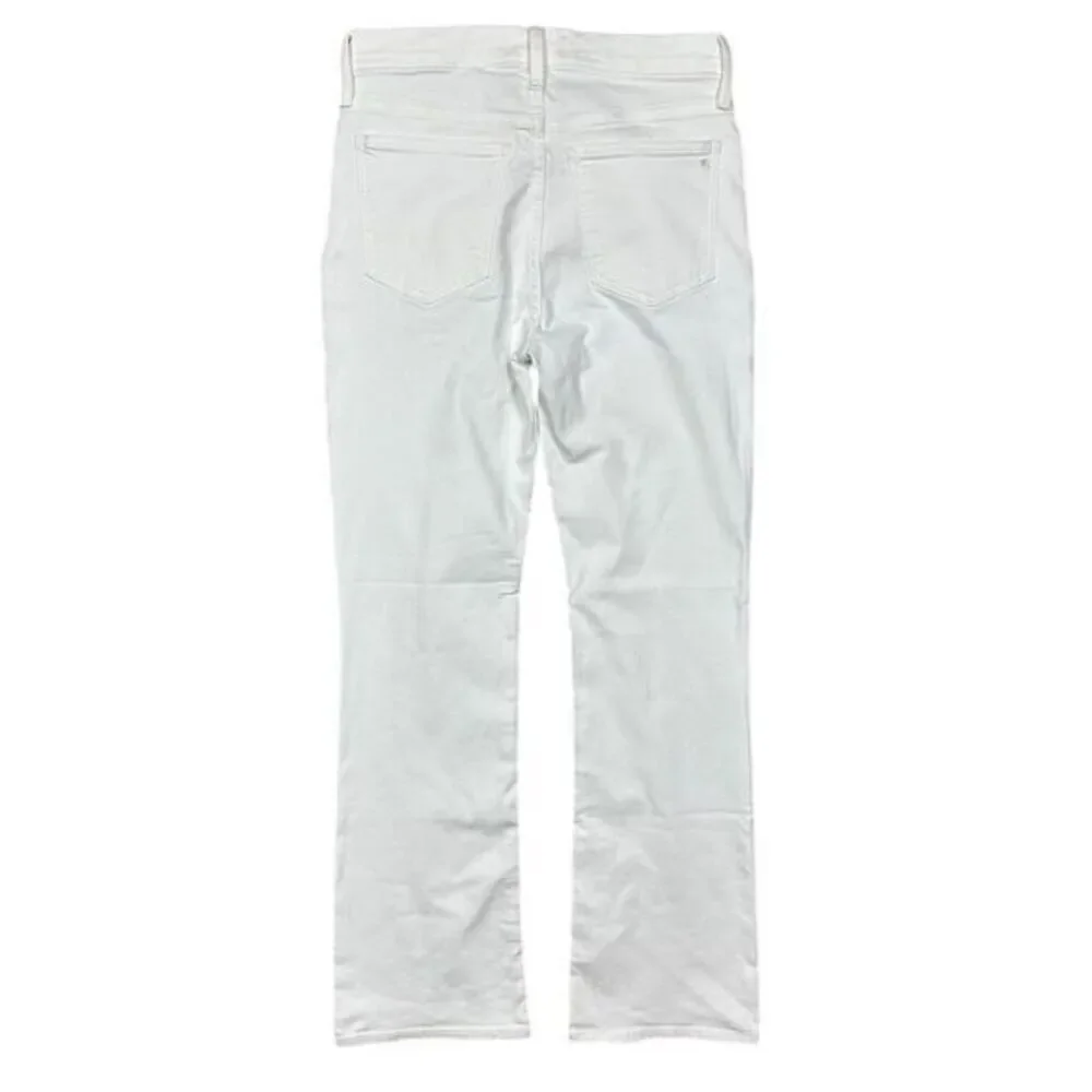 NWT Madewell Women's Tall Kick Out Crop Jeans Pure White Size 28 Mid-Rise Summer